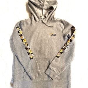 Vans Gray Hoodie with Yellow Floral Details